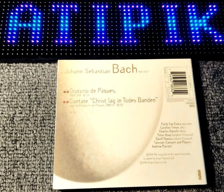 🎼 Bach Oratorio De Páscuas - Parrott/taverner Consort - Virgin Classics Uk – photo 2